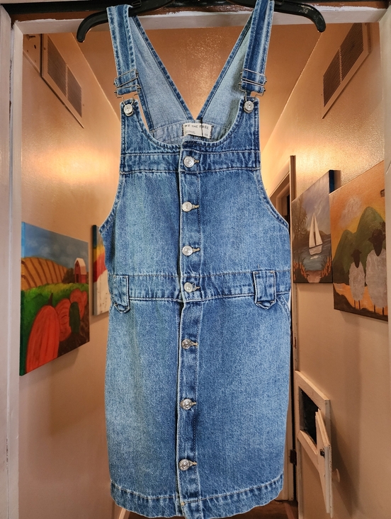 We The Free Dresses & Skirts - Free People Denim Button-Front Overall Dress - Light-medium Blue